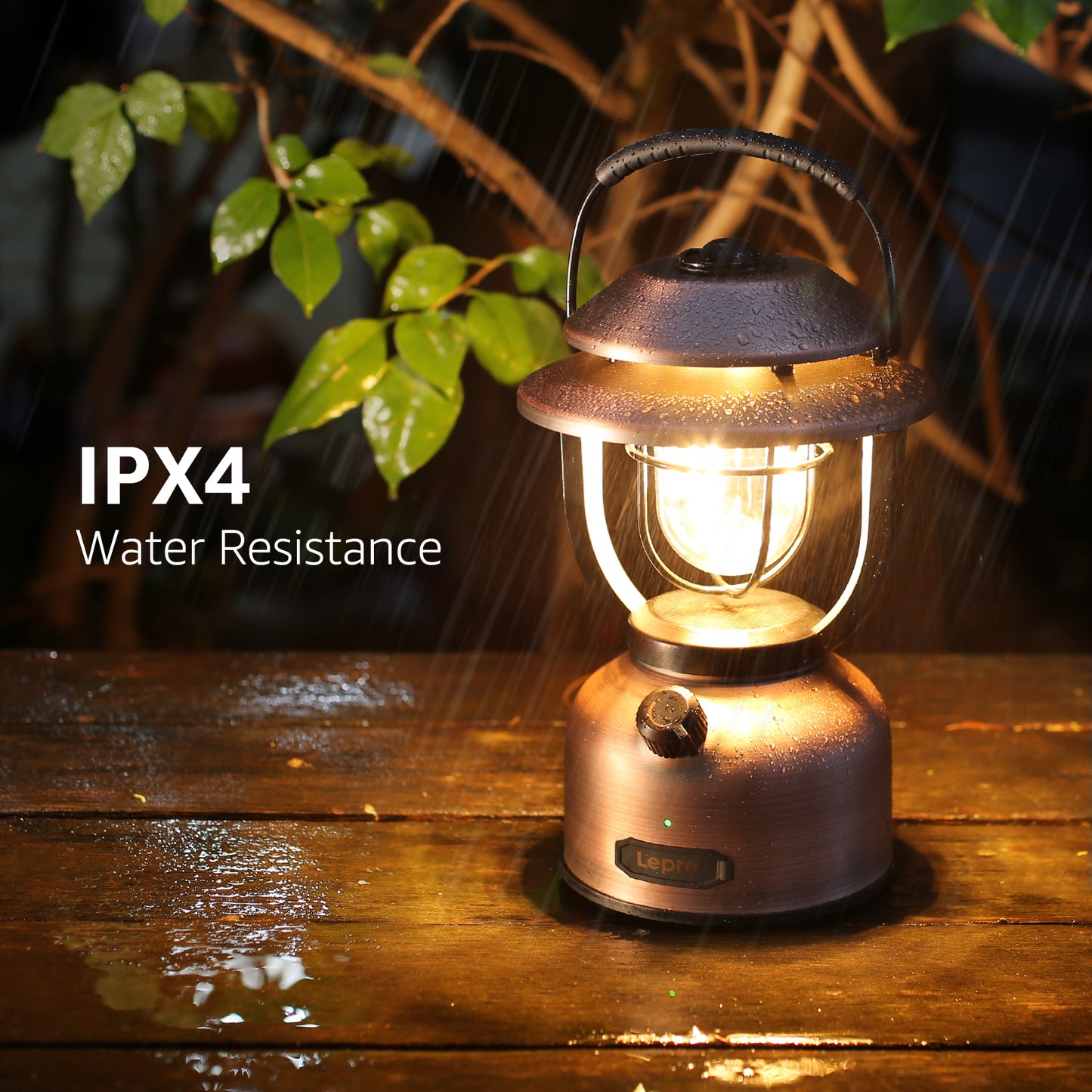 Lepro Retro Camping Lantern ,15000mAh Power Bank, 1000 Lumens, Dimmable, IPX4, w/ Type C Cable