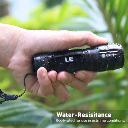 Lepro LED Flash Light LE1000 High Lumens, Mini Multifunction Tactical Flashlight , Zoomable, Waterproof for Camping, Outdoor, and Emergency Use (AAA Batteries Included)