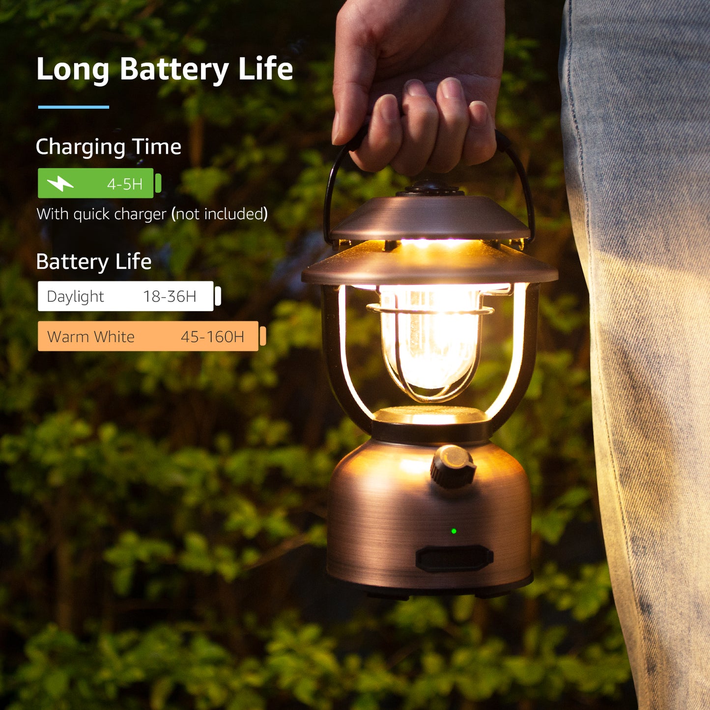 Lepro Retro Camping Lantern ,15000mAh Power Bank, 1000 Lumens, Dimmable, IPX4, w/ Type C Cable