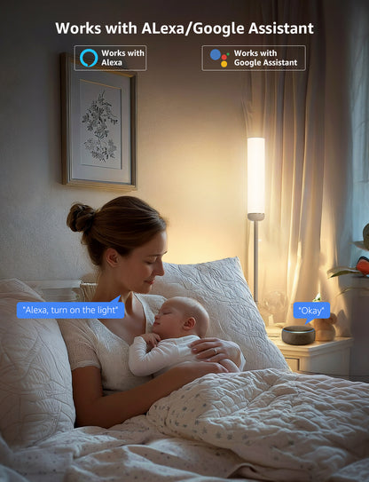 Lepro O1 AI Smart LED Corner Floor Lamp with AI Voice Control, RGB + Tunable White, 2300LM, WiFi & Bluetooth, Music Sync, Compatible with Alexa & Google Assistant, for Living Room, Bedroom, Office
