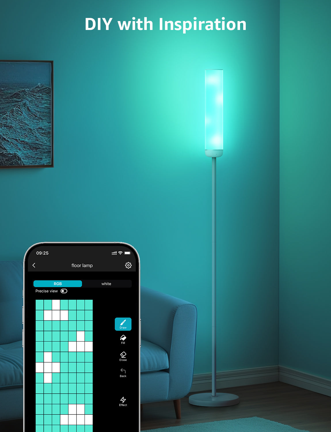Lepro O1 AI Smart LED Corner Floor Lamp with AI Voice Control, RGB + Tunable White, 2300LM, WiFi & Bluetooth, Music Sync, Compatible with Alexa & Google Assistant, for Living Room, Bedroom, Office