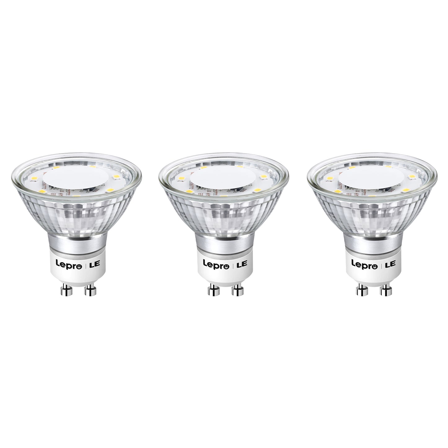 Lepro GU10 LED Light Bulbs Non-dimmable, Indoor Bulbs 4W 50W Replacement for Recessed Track Lighting, 3 Pack