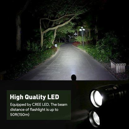 Lepro LED Flash Light LE1000 High Lumens, Mini Multifunction Tactical Flashlight , Zoomable, Waterproof for Camping, Outdoor, and Emergency Use (AAA Batteries Included)