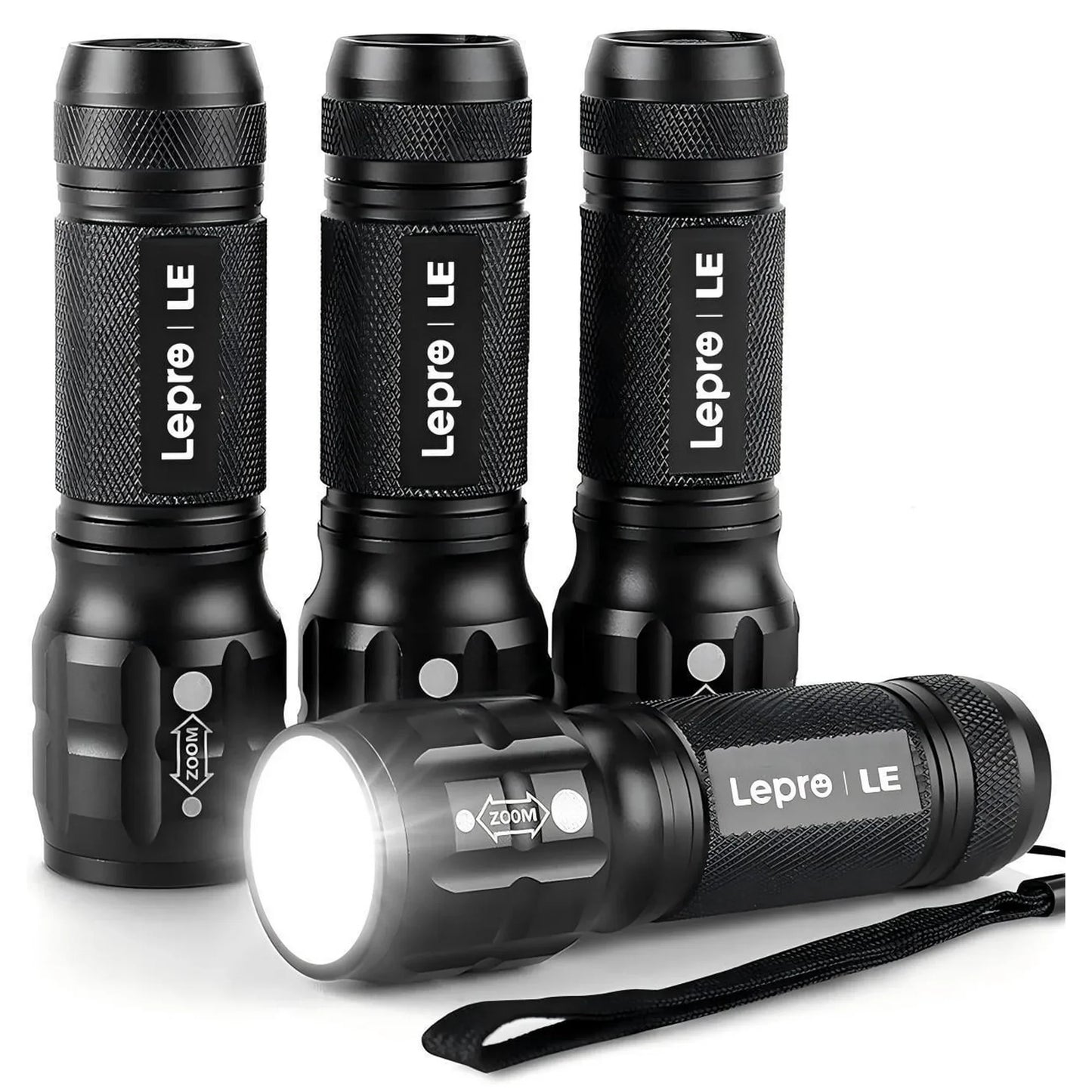 LE 2-Packs LED Flash Light LE1000 High Lumens, Mini Multifunction Tactical Flashlight , Zoomable, Waterproof, Adjustable Brightness, for Camping, Outdoor and Emergency Use (AAA Batteries Included)