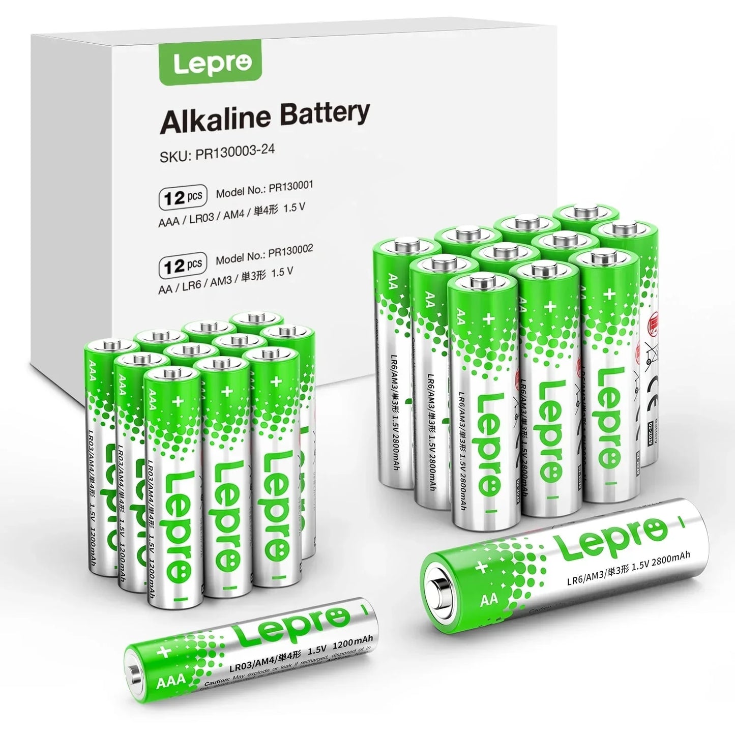 LE AA Batteries Value Pack , Double A Alkaline Batteries, Anti-Leak, Anti-Corrosion, Ideal for Household and Business , Non-Rechargeable
