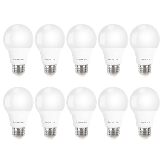 LE LED Light Bulbs 60 Watt , 9W 800 Lumens Non-Dimmable, A19 E26 Standard Medium Base, 10000 Hour Lifetime