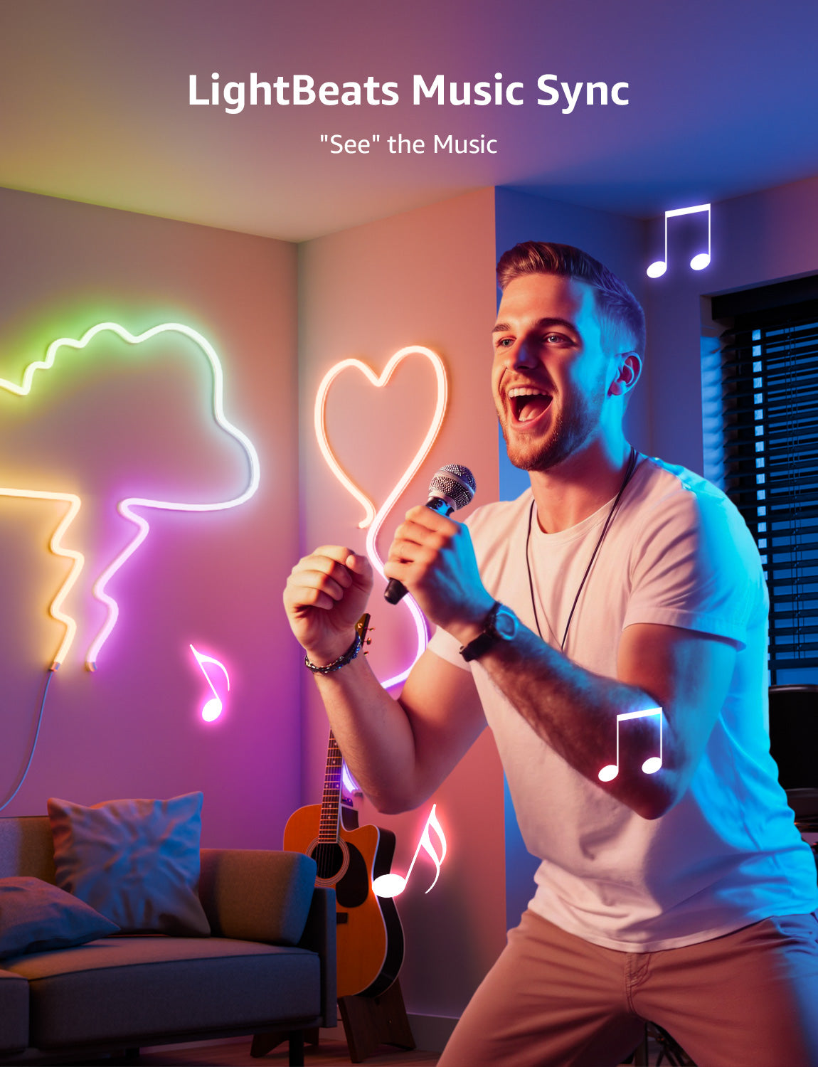 Lepro N1 AI Smart RGB Rope Lights for Christmas, Personalized AI Lighting Designer, LightBeats Music Sync, Color Segment DIY, Voice Control Via App, 9.84ft Wi-Fi & Bluetooth LED Strip Lights