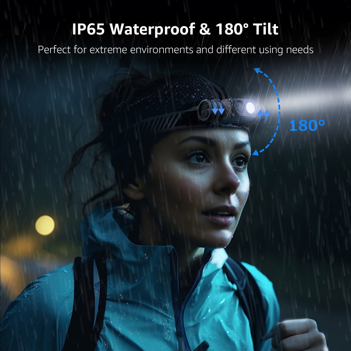LE Headlamp Rechargeable - 1000 Lumen Powerful Detachable Head Lamp with Bright 500FT Flashlight Beam