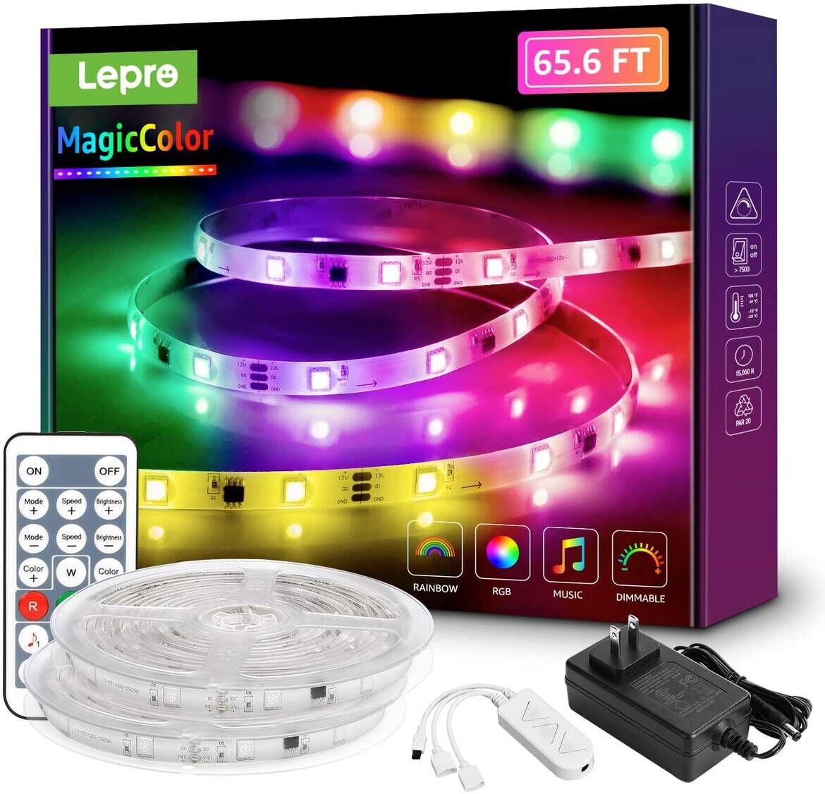 LE Magic Color LED Strip Lights 65.6ft