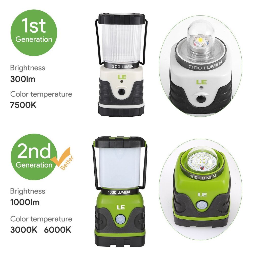 LE LED Camping Lantern (Waterproof, 1000LM, 4 Lighting Modes, Dimmable)